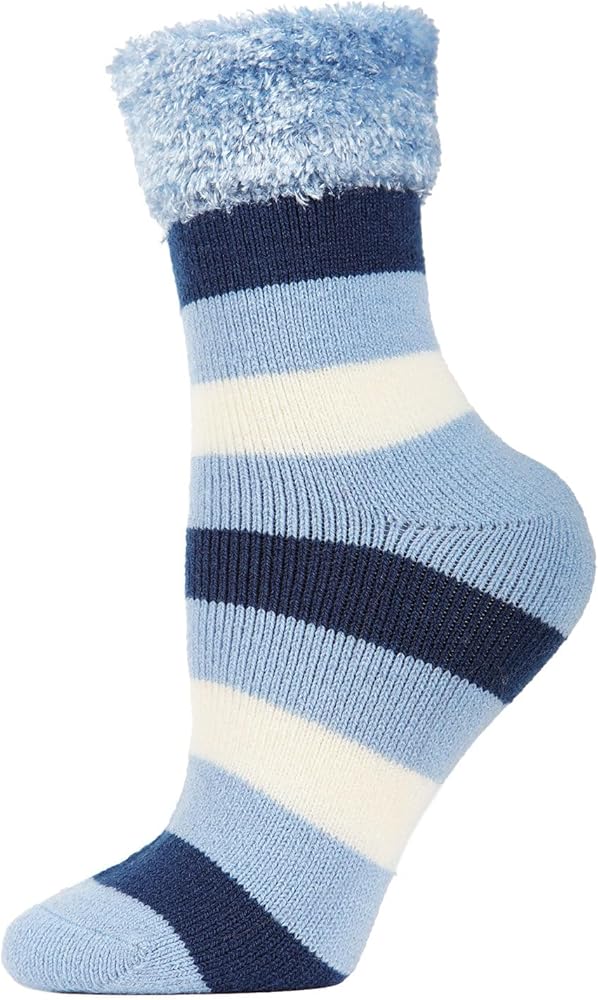 MeMoi Women's Multi Stripe Plush Cabin Socks