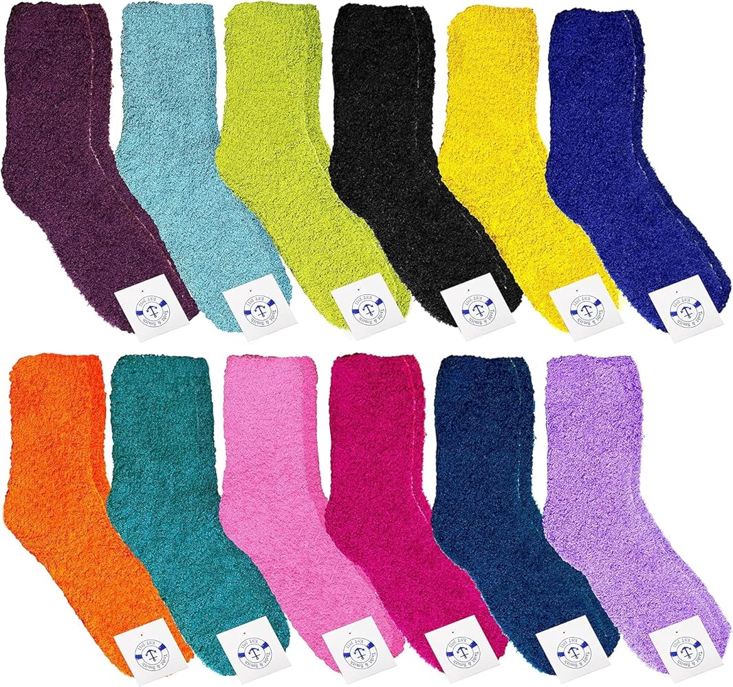 Yacht & Smith Mens and Womens Wholesale Bulk Warm And Cozy Fuzzy Socks, Colorful Winter Sock