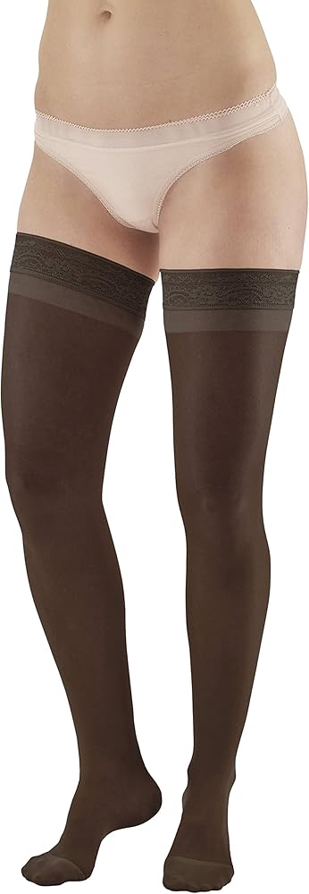 Ames Walker AW Style 4 Sheer Support 15-20 mmHg Moderate Compression Closed Toe Thigh High Stockings w/Top Band man