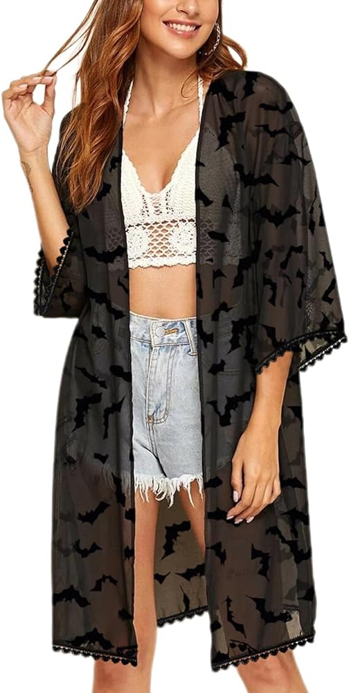 Lace Cardigan Crochet Beach Cover Ups for Women Bathing Suit Cover Up US 4-18