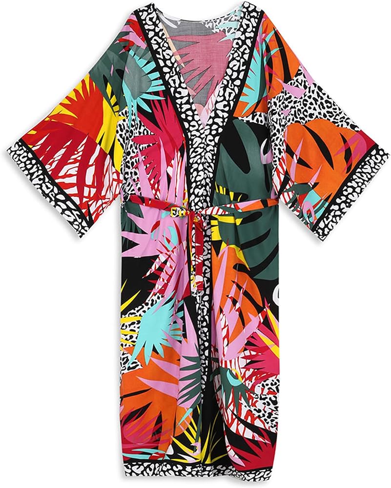 Kimonos for Women Boho 2024 Plus Size Swimsuit Coverups Long Sleeve Beach Cover up Vacation Outfits Maxi Resort Wear