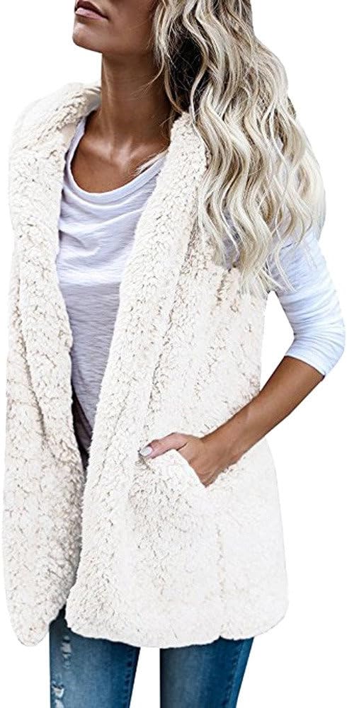 LISTHA Outwear Vest Women Hoodie Waistcoat Sherpa Jacket Faux Fur Coat Casual