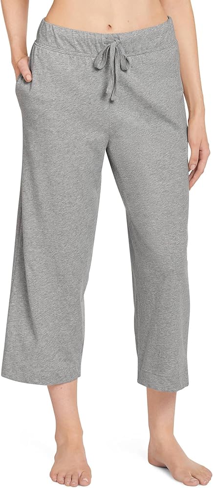 Jockey Women's Sleepwear Everyday Essentials 100% Cotton Capri, Mid Grey Heather, 2XL