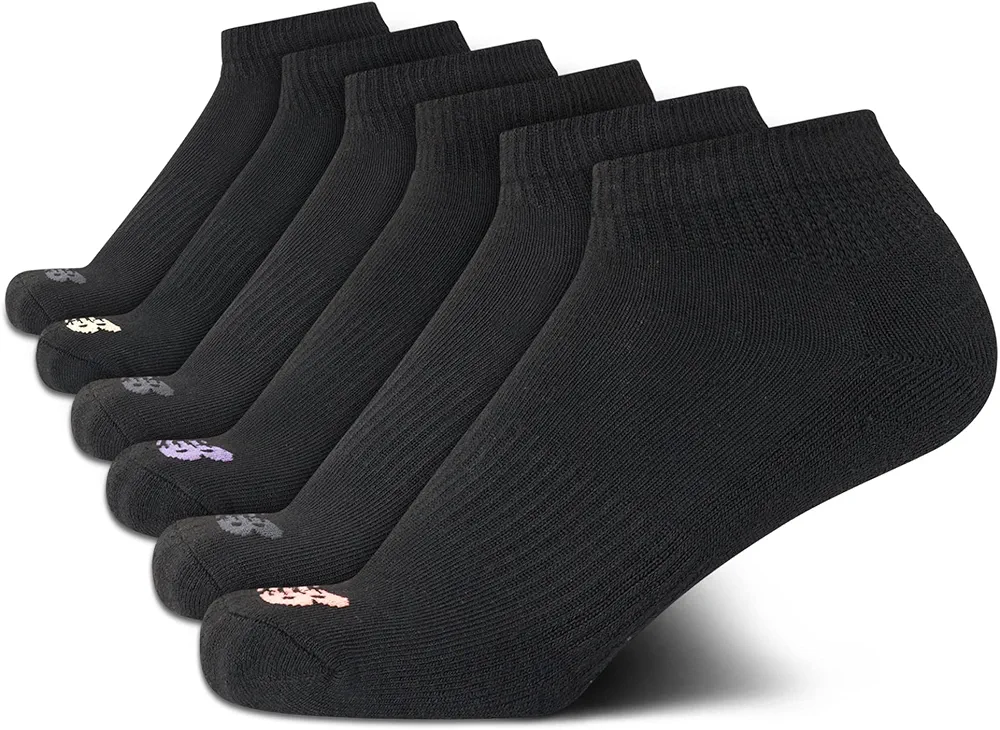 New Balance Women’s Athletic Socks - Cushioned Quarter Cut Ankle Socks (6 Pack)