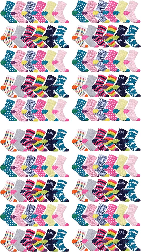 Yacht & Smith Womens Wholesale Bulk Warm And Cozy Fuzzy Socks, Colorful Winter Sock (120 Pairs Motif Designs)