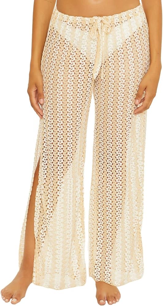 BECCA womens Golden Pants, Lace Crochet, Beach Cover Ups for Women