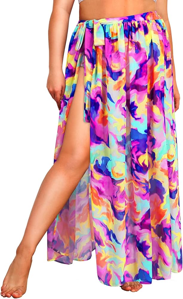 Pinup Fashion Plus Size Sarong Swimsuit Cover Ups Bikini Beach Cover-Ups Wrap Skirt Sheer Chiffon Beach Coverups