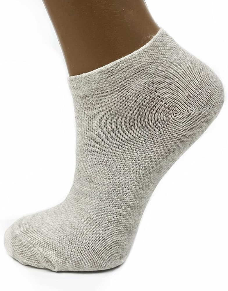 Women's Flax Linen Ankle Socks Quick-Drying Finely Made Mesh-knitted (M, 10-pack)