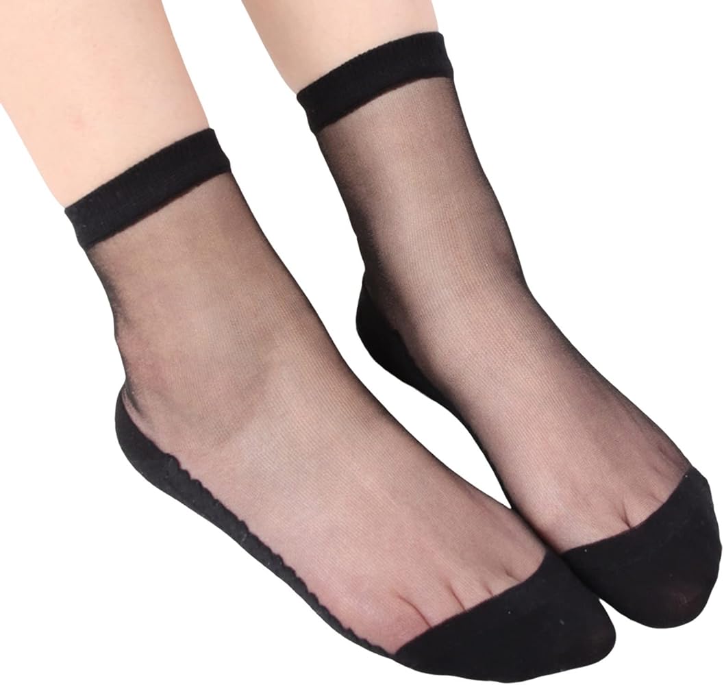 Women's Everyday Sheer Ankle Nylon Soft Socks 1 Pairs Reinforced Toe with Comfort Top Hosiery