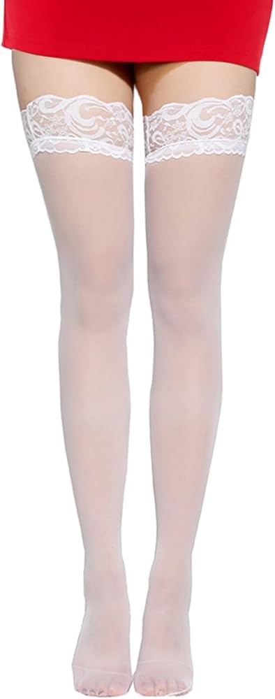 Women's Thigh High Stay-up Sheer Lace Stockings with silicone