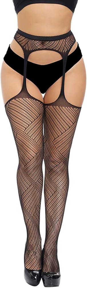 Womens High Waist Tights Fishnet Stockings Suspenders Pantyhose Mesh Thigh High Pantyhose Stockings Stockings Leggings