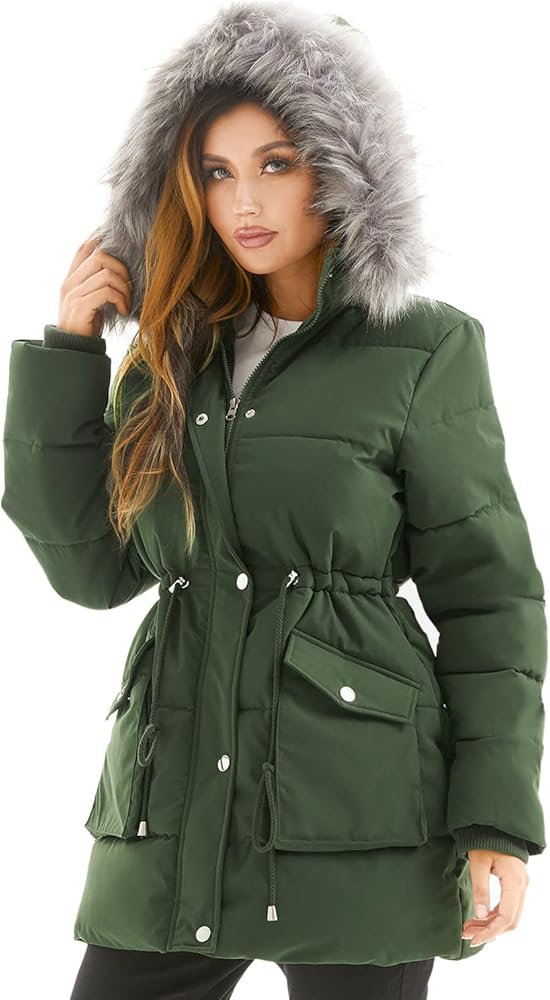 FARVALUE Women's Winter Coat Down Long Parka Winter Jacket Thicken Puffer Coat Warm Jacket with Removable Fur Hood