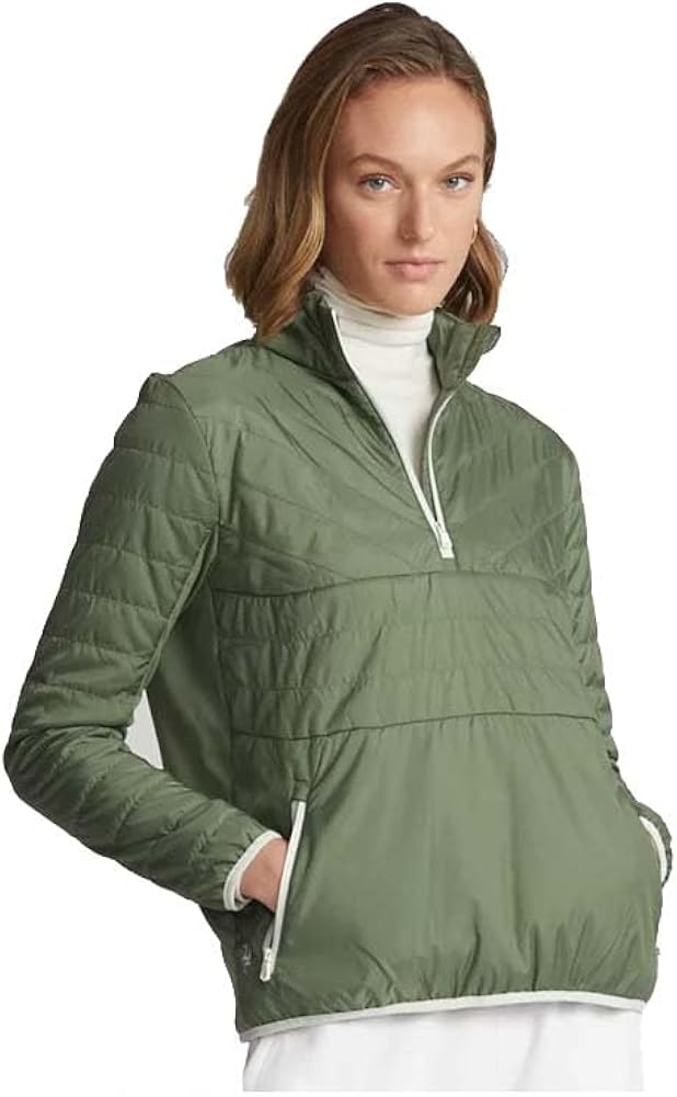 RLX Ralph Lauren Women's Golf Quilted Half Zip Hybrid Color Block Jacket (US, Alpha, X-Small, Regular, Regular)