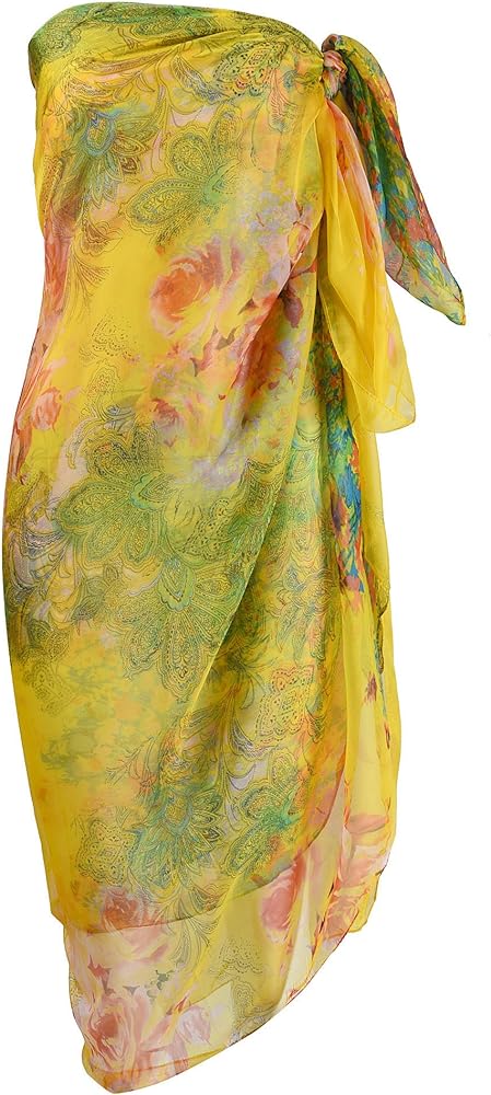 Womens Sexy Bohemian Floral Beach Cover Up Sarong Wrap Swimsuit Beachwear