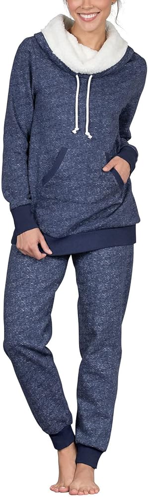 PajamaGram Womens Pajama Sets - Winter Pajamas For Women, Shearling Rollneck