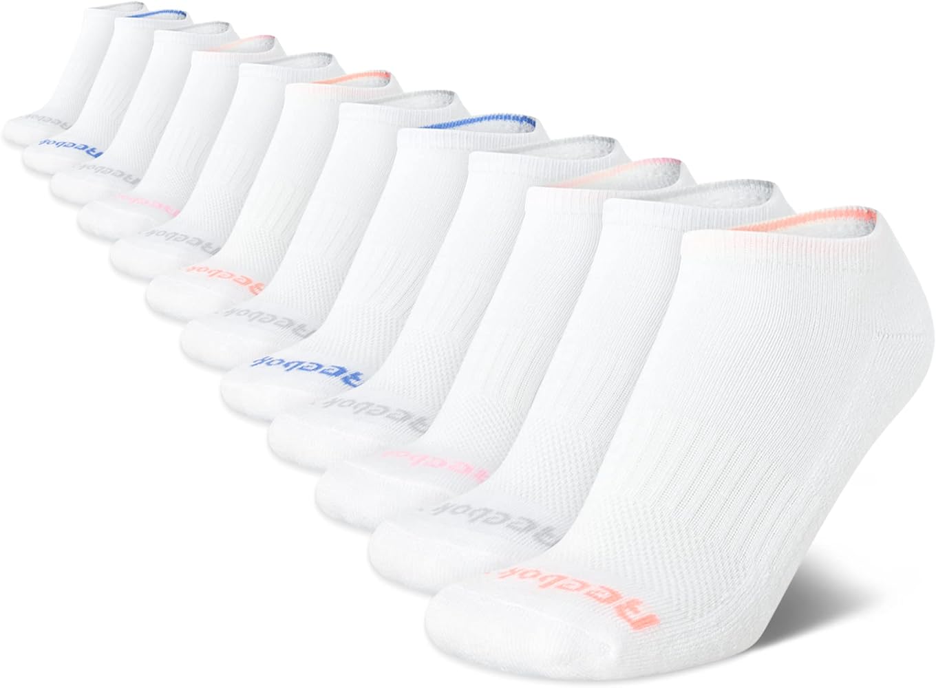 Reebok Women's No Show Athletic Breathable Low Cut Cushioned Socks (12 Pack)