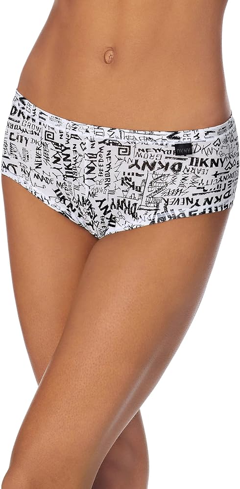 DKNY Women's Modal Boyshort Panty, Small, Stroke Print