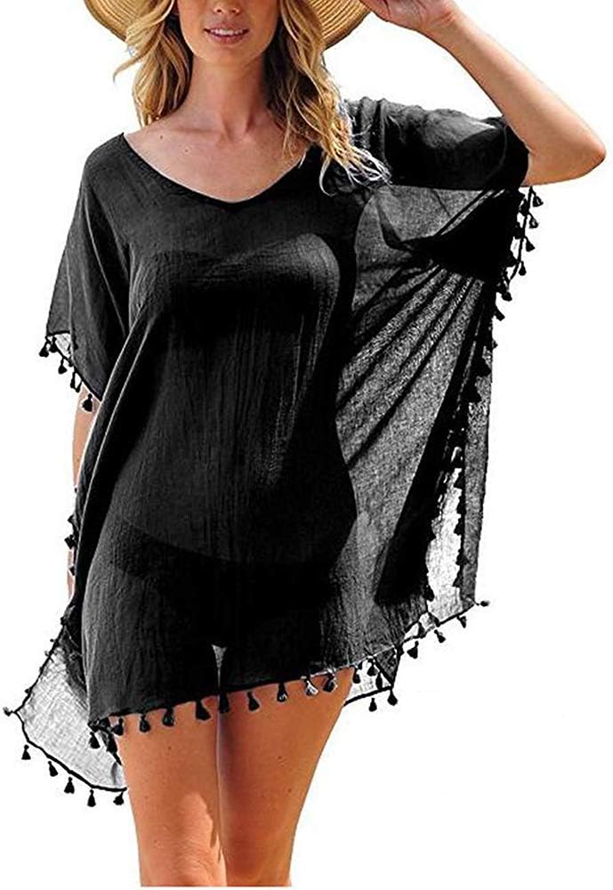 Women Swimsuit Cover Ups Beach Bathing Suit Bikini Plus Size Sexy Loose Cover-up