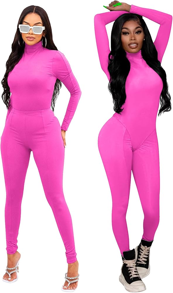 Sweatsuits for Women Set 2 Piece Outfits Sexy Long Sleeve Bodysuits Top + Skinny Pants Sets Tracksuits