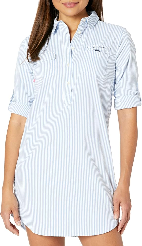 vineyard vines Women's Seersucker Harbor Shirt Cover-up