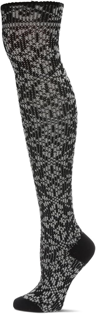 MeMoi Women's Brussels Lace Fair Isle Over The Knee Socks