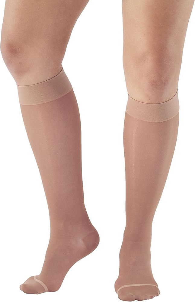 Ames Walker AW Style 16 Sheer Support Closed Toe 15-20 mmHg Moderate Compression Knee High Stockings man Wide