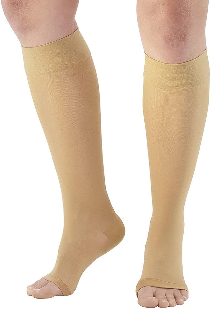 Ames Walker AW Style 230 Signature Sheers 20-30 mmHg Firm Compression Open Toe Knee High Stockings