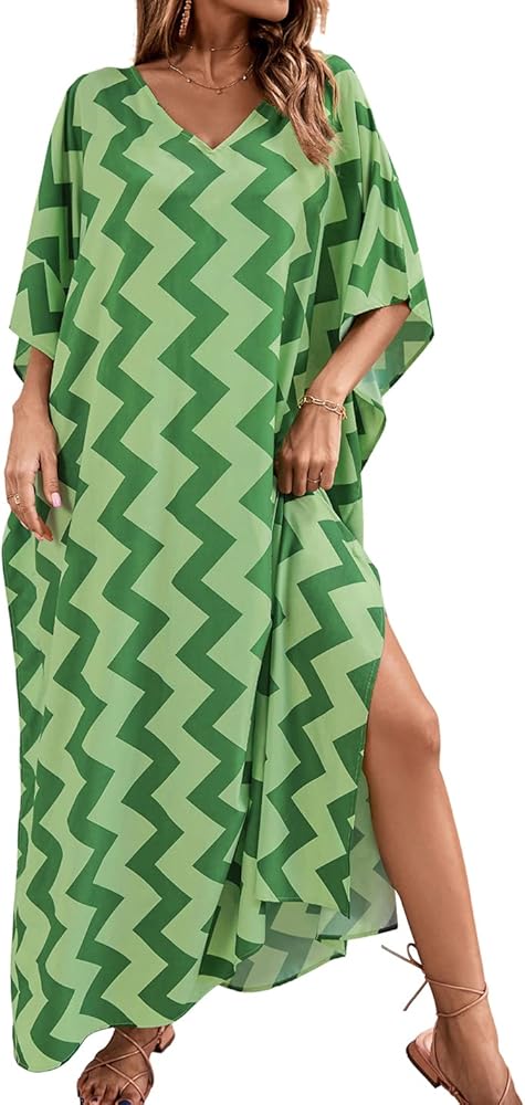 AILUNSNIKA Plus Size Kaftan Cover Ups for Women Maxi Caftans Lounge Swimsuit Cover Up