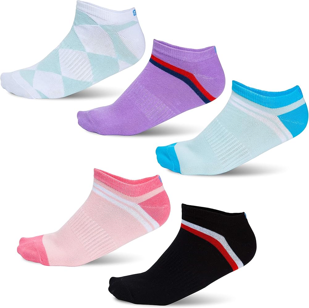 Stylish Ankle Sport Socks for Women 5 Pack - women sport socks ankle cotton