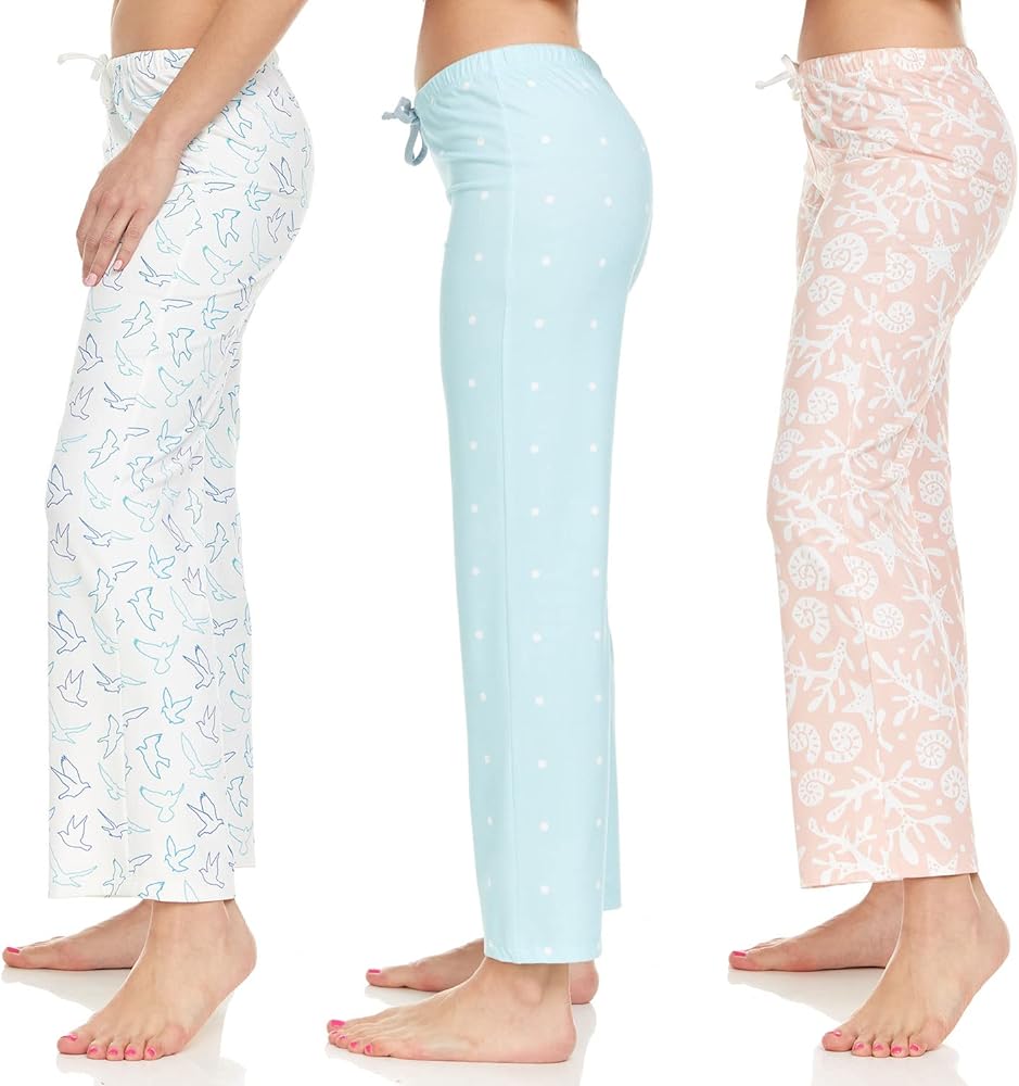 DARESAY 3 Pack: Printed Pajama Pants For Women – Floral Lounge Pants Women – Womens Pajama Bottoms