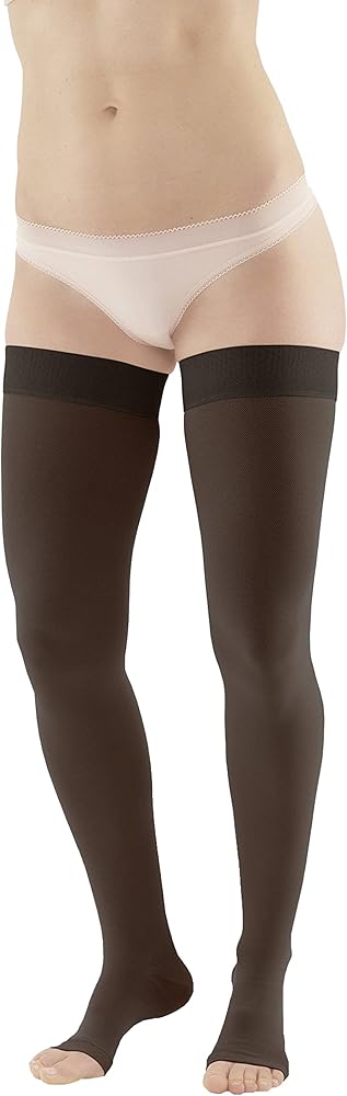 Ames Walker AW Style 212 Medical Support 20-30 mmHg Firm Compression Open Toe Thigh High Stockings w/Band man Long