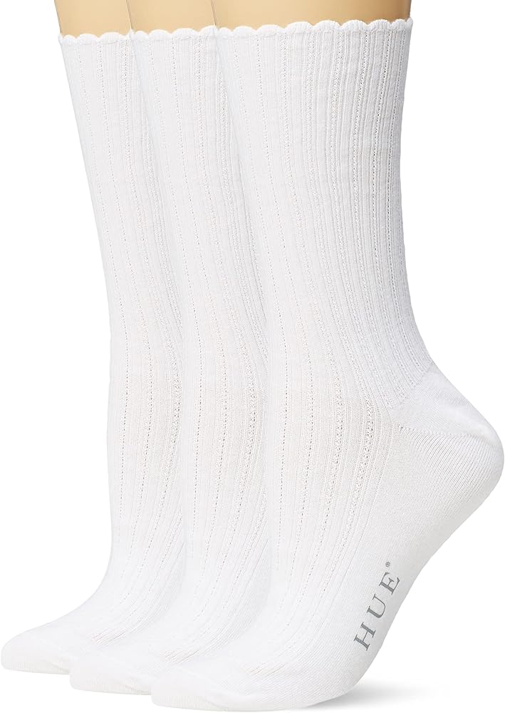 HUE Women's Scalloped Pointelle Sock