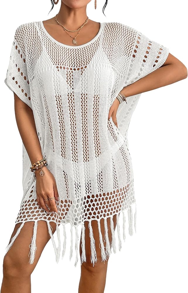 Bsubseach Crochet Bathing Suit Cover Up for Women Swimsuit Coverup Hollow Out Knit Beachwear