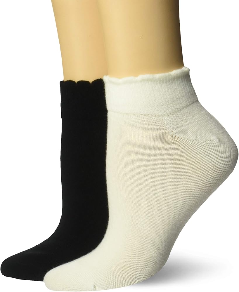 Dr. Scholl's Women's American Lifestyle Fashion Low Cut Socks 2 Pair, White/Assorted, Shoe Size: 4-10 (Medium)