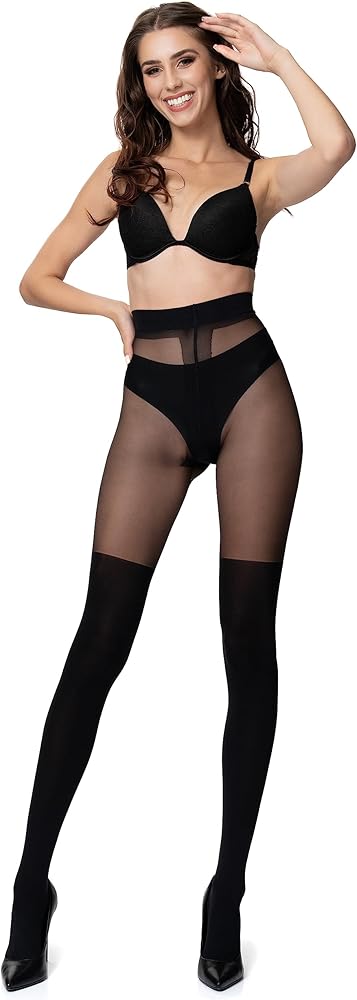 Opaque Overknee Tights | Thigh High Stockings | Pantyhose with Overknee Boots Look