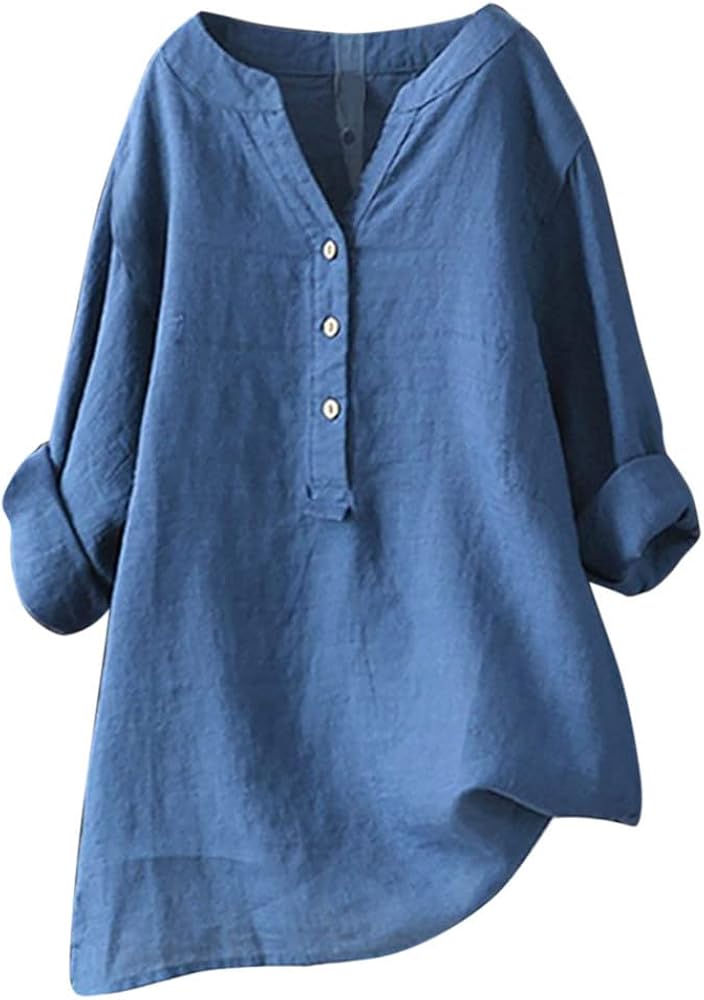 Blouses for Women Long Sleeve Button Down Shirts Dressy Casual Tops Outfits 2024 Loose Tops Tunic Blouse Shirts