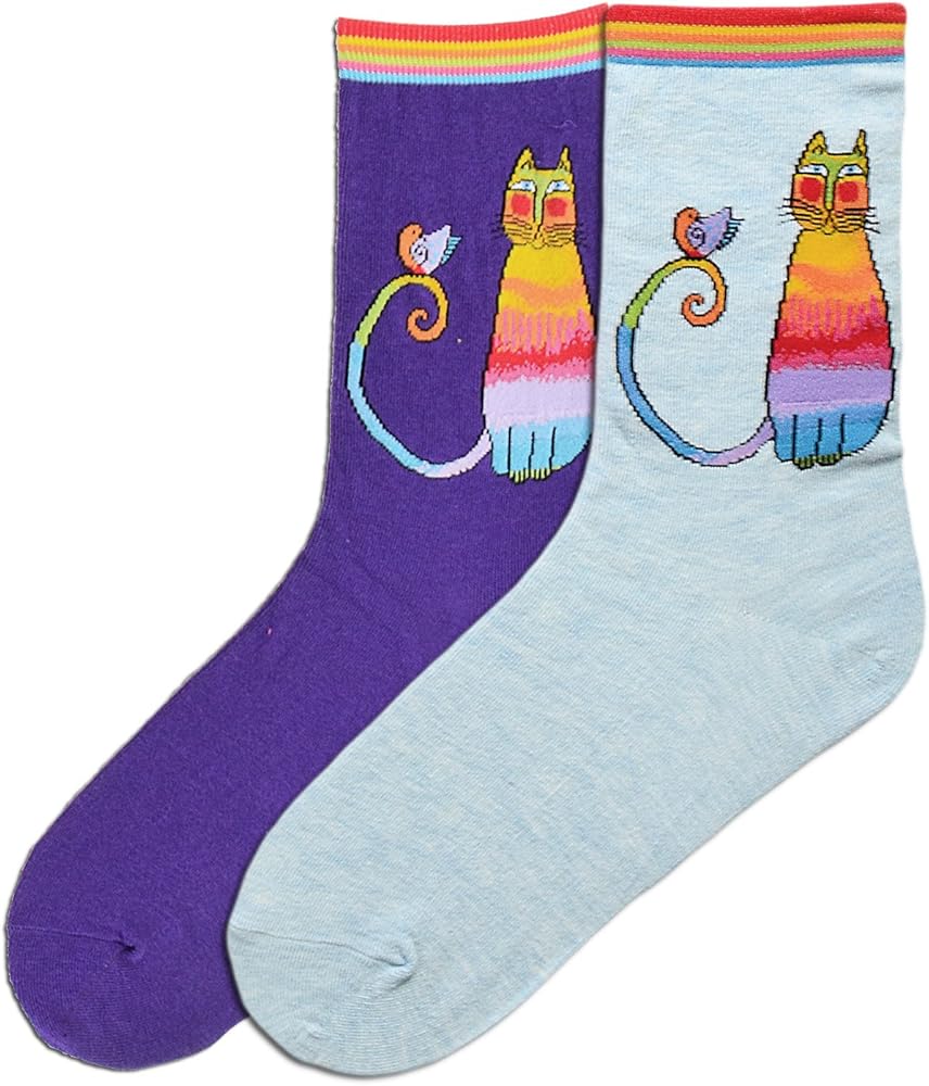 K. Bell Women's Pretty Kitty Crew Socks