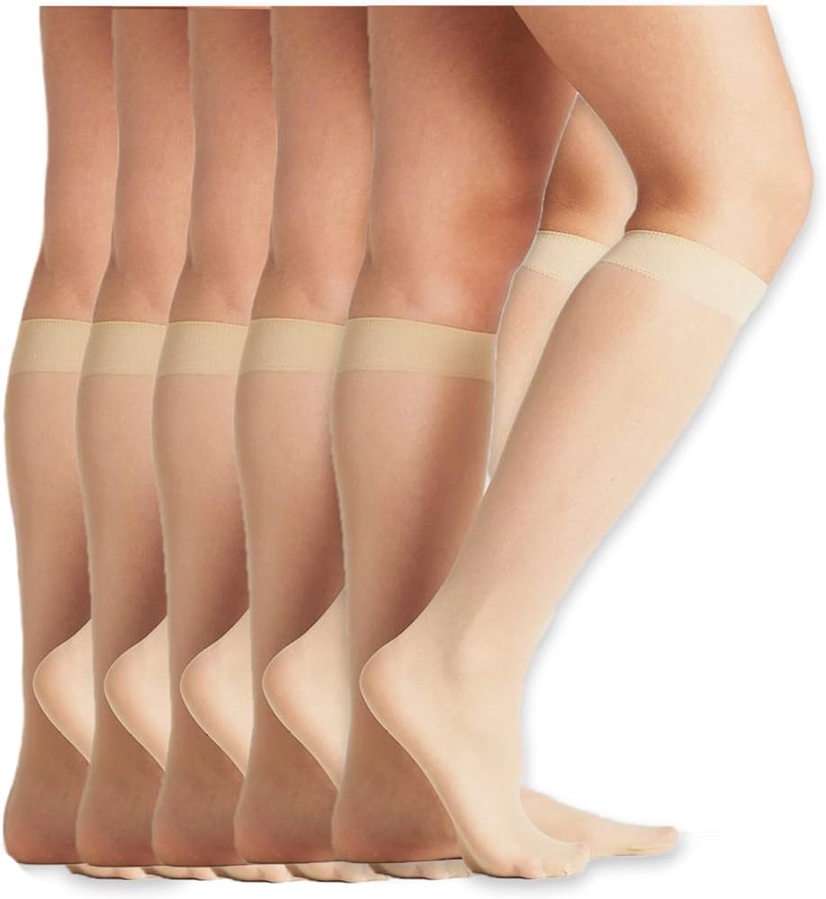 Women's Plus-Size Sheer Knee-Highs (5 Pair Value Pack)