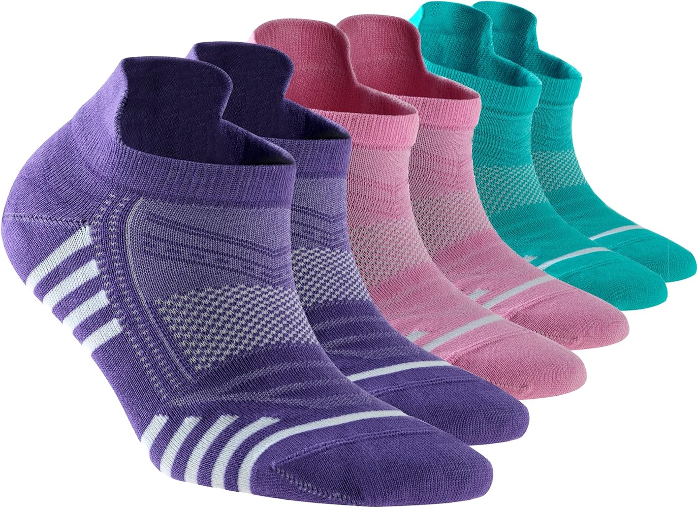 Women’s Low Cut Ankle Socks with back Heel Tab Natural Comfort Fit Thin Athletic Performance 6 pair sock pack