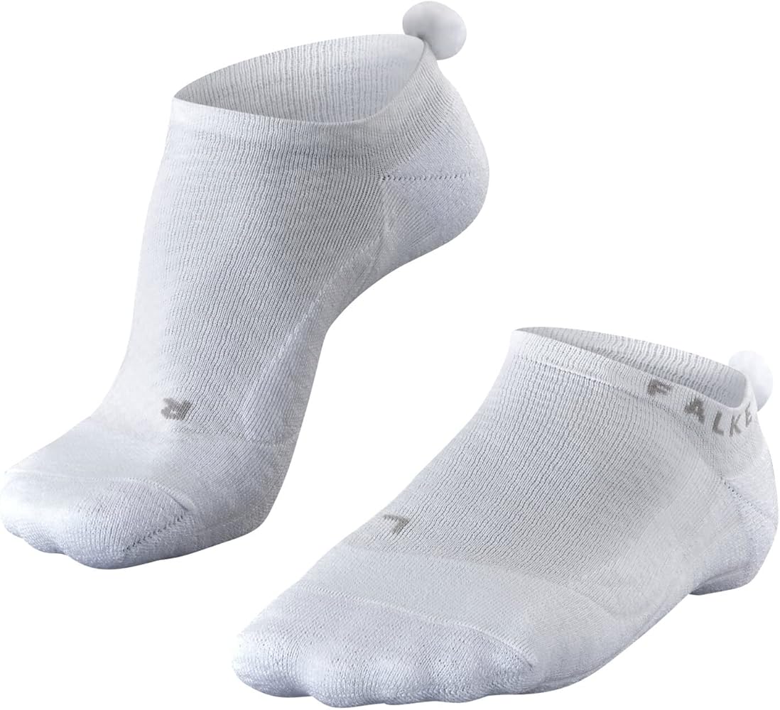 FALKE Womens Golfing 2 Pompom No Show Socks - White