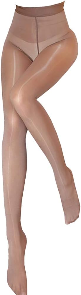 Super Shiny Footed Tight Oily Bright Shimmery Stockings Pantyhose 8 Denier 912-Pin Socks (Brown, Type12)