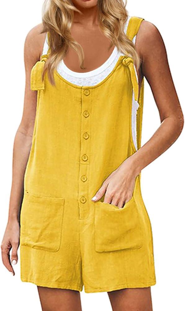 Deals Of the Day,Women's Jumpsuits,Rompers & Overalls Wide Leg Womens Jumpsuit Short Overalls Women Athletic Shorts for Women Summer Dresses for Women 2024 Peime red white and royal blue(Aj-Yellow,L)