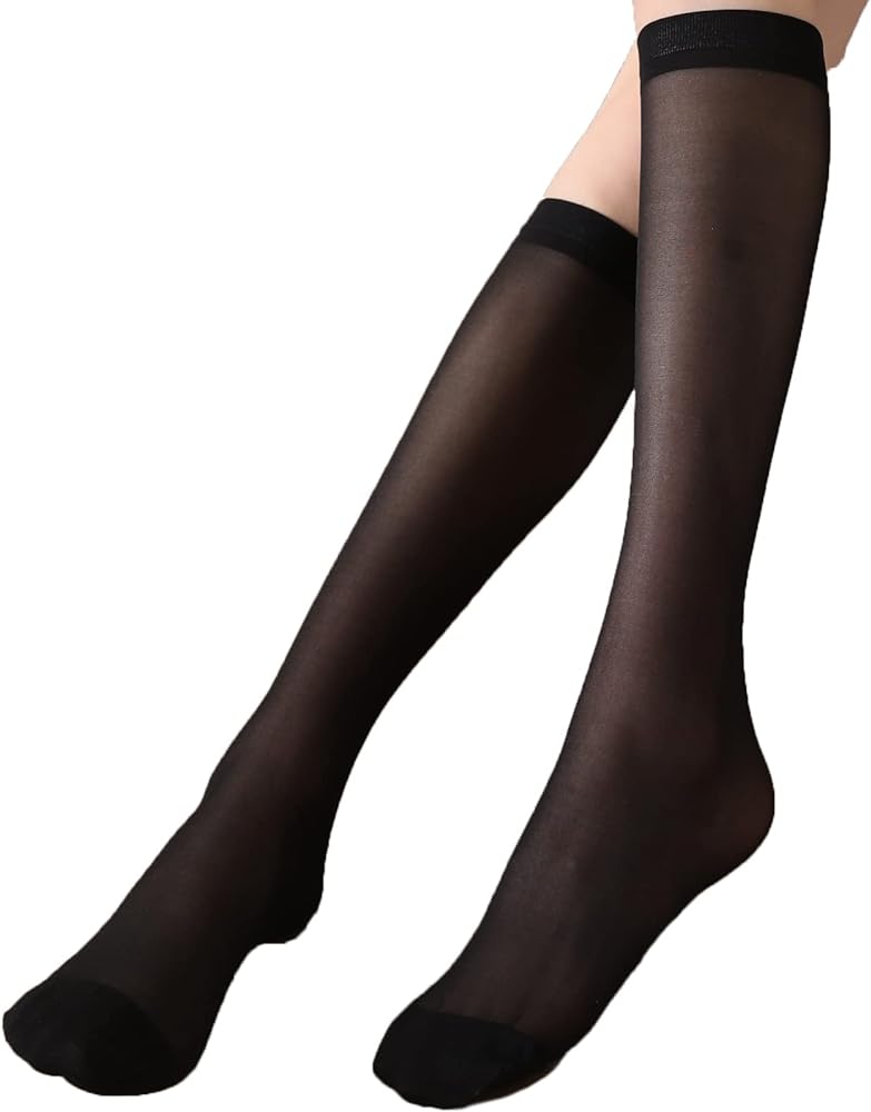 9 Pairs under Knee-High stockings for women with Reinforced Toe (black)