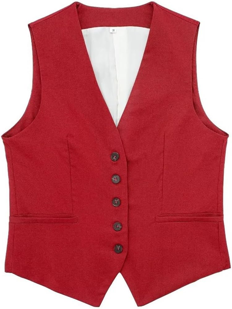 Women's Solid Casual Linen Blend Vest Jacket Long Winter Jackets for Women