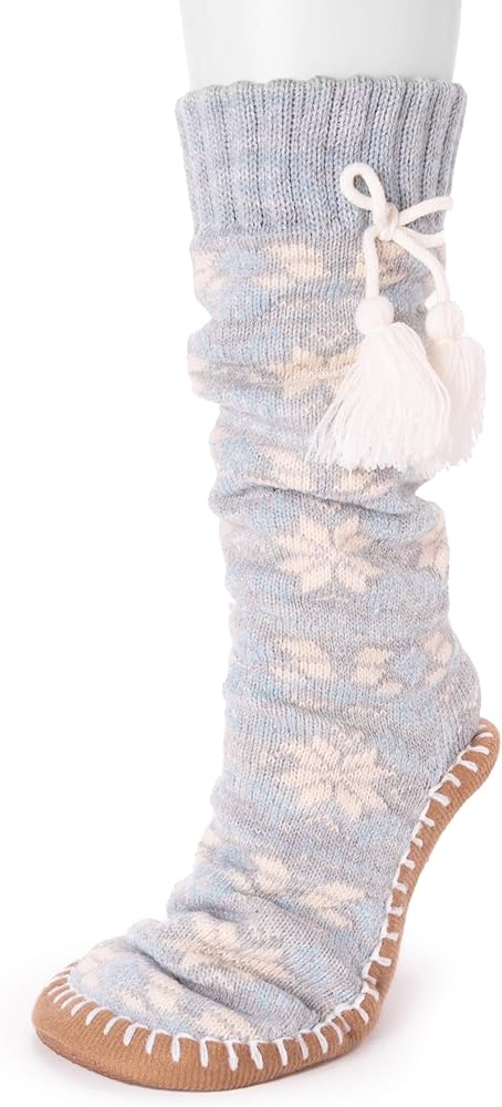 Muk Luks Women's Pull On, Medium Grey Heather, Small/Medium