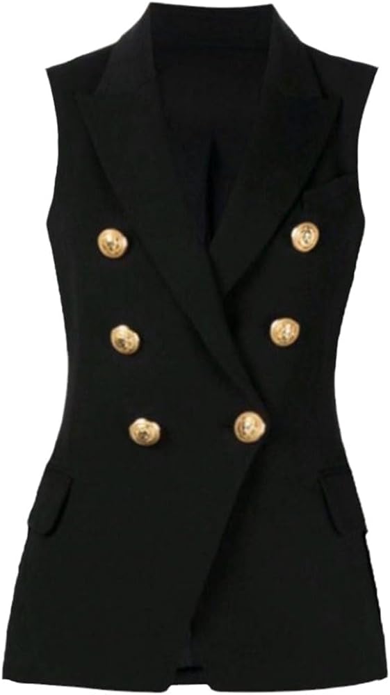 Women's Suit Vest Double Breasted Jacket Business Waistcoat