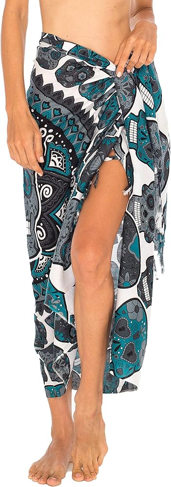 SHU-SHI Womens Beach Cover Up Sarong Swimsuit Cover Ups Day of The Dead