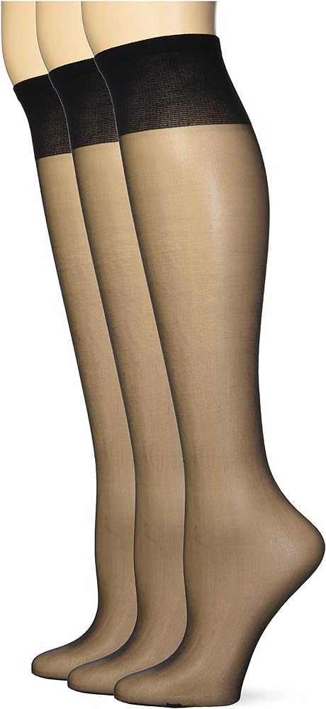 Berkshire Womens 3-pair-pack Queen Size Ultra Sheer Knee Highs With Sandalfoot Toe