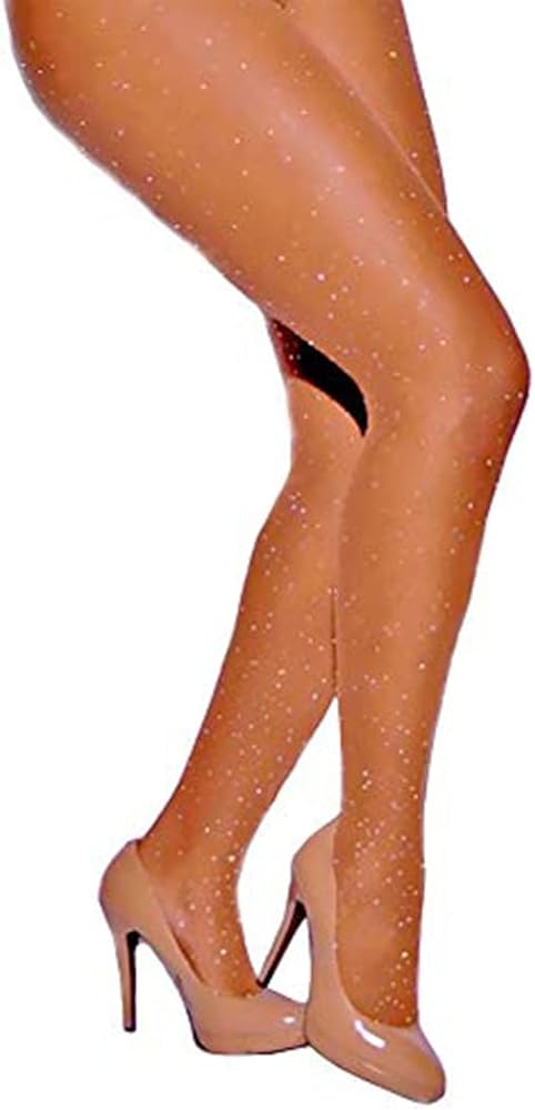 LUCKELF Women's Shimmer Tights Silk Reflections Control Top Pantyhose Sparkly Rhinestone Sheer Stockings