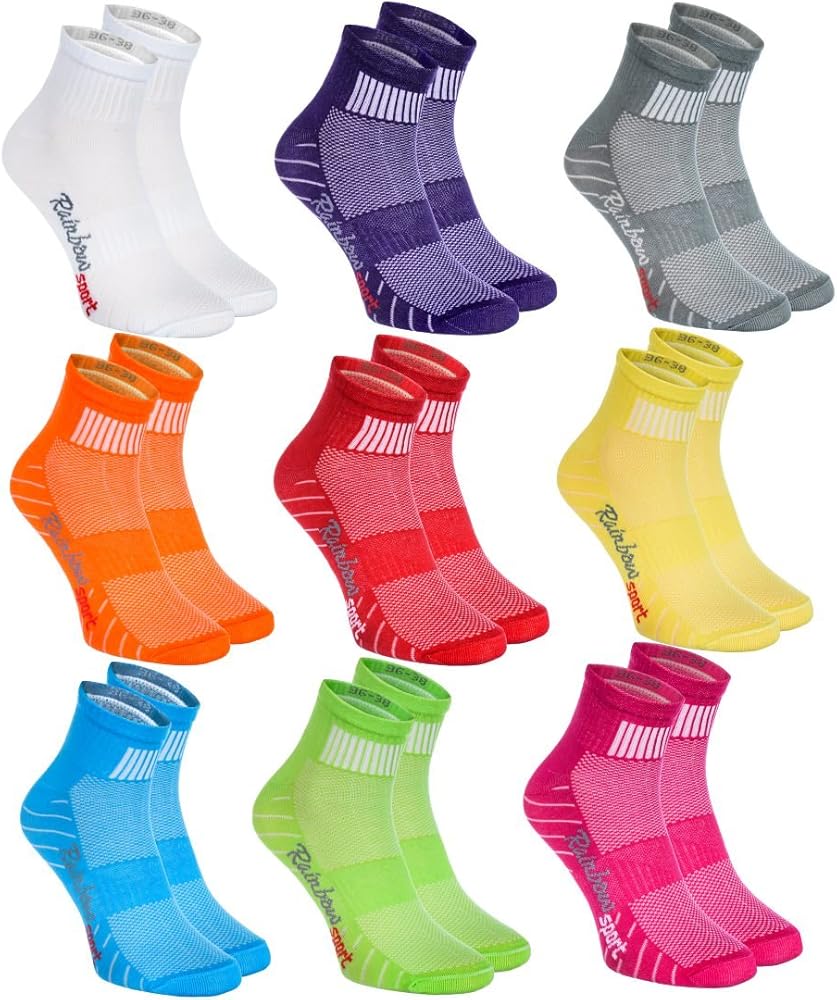 6,9 or 12 pairs of Cotton SPORT Athletic Socks, Multicolored For Mens and Womens